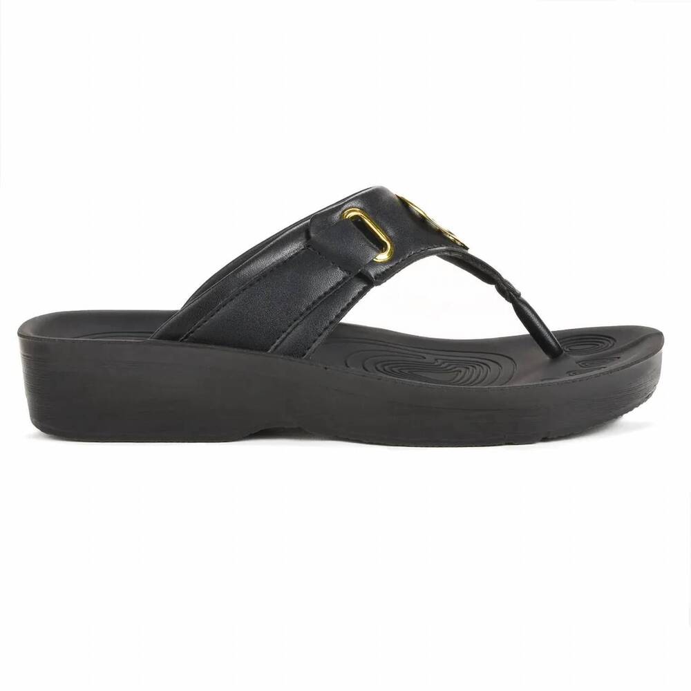 NEW AEROTHOTIC women's hazel thong sandals in black